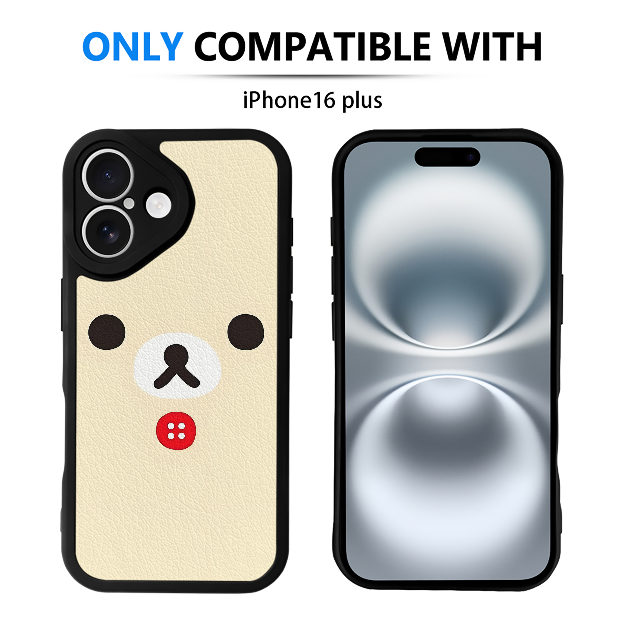 （画像用） リラックマ リラックマ キイロイトリ Rilakkuma Korilakkuma Kiiroitori 【iPhone 16シリーズ対応】シリコンスマホケース（レザー調） 材質：シリコン